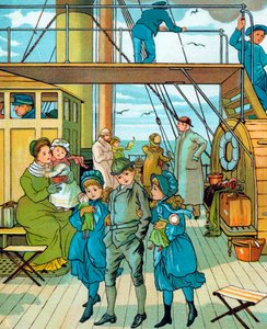 Engelsk familie rejser til Frankrig, 1886 af Unbekannt