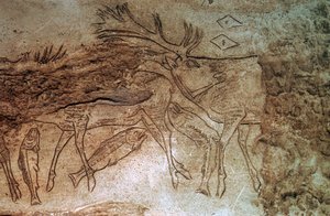 Indgraveret knogle fra Lortet, Hautes Pyrenees af Unbekannt