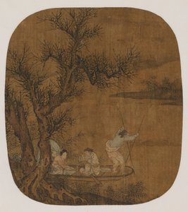 Nyder et måltid om bord på en båd, Ming-dynastiet, 16.-17. århundrede. af Unbekannt