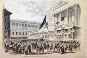 Indrullering af frivillige til nationalgarden, Place du Pantheon, Paris, 1870-1871 af Unbekannt