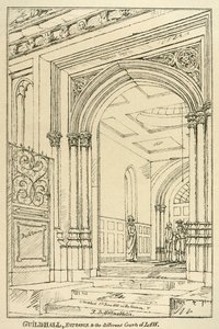 Adgang til de forskellige domstole, Guildhall, London, juni 1815 1886 af Unbekannt