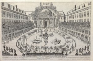 Rideballet i gården til Wiener Hofburg, 1667. af Unbekannt