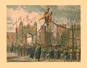 Eton School and the Boys Arch, 1863. af Unbekannt