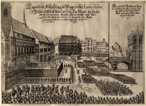 Henrettelse af 27 protestantiske ledere på den gamle byplads i Prag den 21. juni 1621, 1621 af Unbekannt