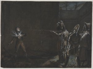 Henrettelse af hertugen dEnghien, 21. marts 1804, ca. 1870. af Unbekannt