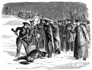 Forvist russisk fange under disciplinering, 1874 af Unbekannt