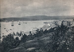 Exmouth - Udsigt der viser stranden og den modsatte kyst, 1895 af Unbekannt