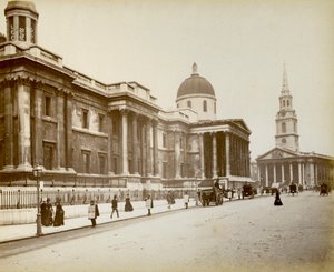 Eksteriør af National Gallery, London, 1887 af Unbekannt