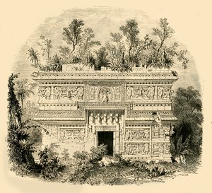 Facade af Native Palace i Yucatan, 1890. af Unbekannt