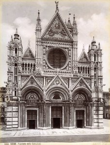 Facade af Siena Cathedral, Italien, slutningen af det 19. eller begyndelsen af det 20. århundrede af Unbekannt