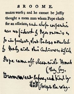 Faksimile af et korrigeret bevis af Johnson for hans Livs of the Poets, fra originalen i For af Unbekannt