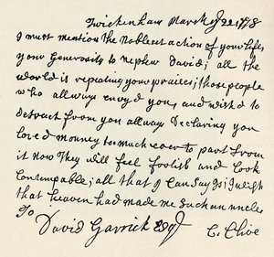 Faksimile af autografbrev af Kitty Clive, 1907 af Unbekannt