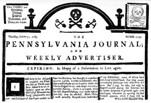 Faksimile af Pennsylvania Journal on the Stamp Act, 1765 c1880 af Unbekannt