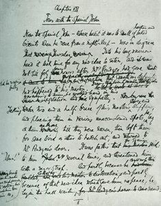 Faksimileside af MS for The Country House, af John Galsworthy, 1907, 1928. af Unbekannt