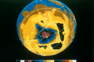 Falsk farvebillede af det antarktiske ozonhul, 30. november 1992 af Unbekannt