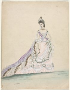 Modestudie designet til Worth, 1870. af Unbekannt