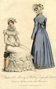 Moderigtige morgen- og gåkjoler fra september 1823 af Unbekannt