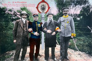 Far og hans sønner ved den franske tyske grænse, det 20. århundrede af Unbekannt
