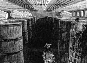 Gæringskælder i et amerikansk bryggeri, 1885 af Unbekannt