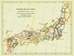 Feudalt kort over Japan mellem 1573 -83, 1903. af Unbekannt