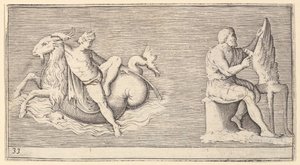 Figur på havbuk, Man Carving Wing, udgivet ca. 1599-1622. af Unbekannt
