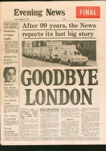 Sidste udgave af avisen Evening News, 1980 af Unbekannt