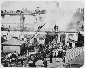 Brand i Moskva, Rusland, 1872 af Unbekannt