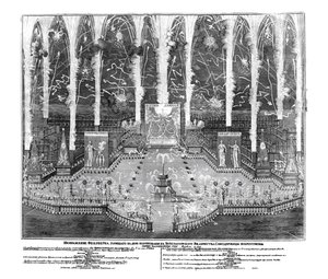 Fyrværkeri i anledning af kroningen af Anna Ioannovna den 30. april 1730, 1730 af Unbekannt