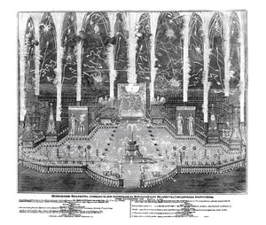 Fyrværkeri i anledning af kroningen af Anna Ioannovna den 30. april 1730, 1730 af Unbekannt
