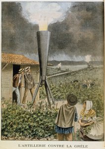 Affyring af en kanon i skyer for at forhindre en haglstorm, 1901 af Unbekannt