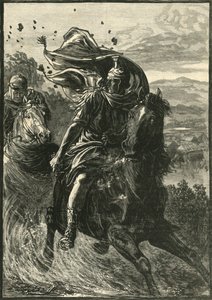 Pompejus flyvning fra slagmarken i Pharsalia, 1890. af Unbekannt