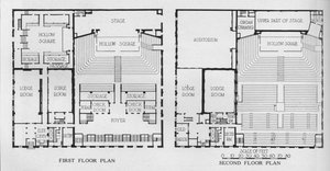 Plantegning, Frimurertemplet, Birmingham, Alabama, 1924 af Unbekannt
