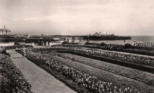 Blomsterhaver og West Pier, Brighton, Sussex, 1938 af Unbekannt