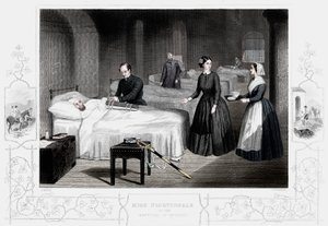 Florence Nightingale på hospitalet i Scutari, c1860 af Unbekannt