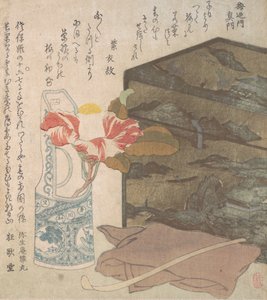Blomstervase og lakæske, 1700-1900-tallet. af Unbekannt