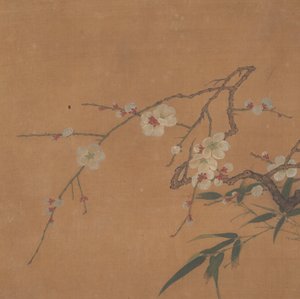 Blomstrende blomme og bambus, 1600-tallet. af Unbekannt