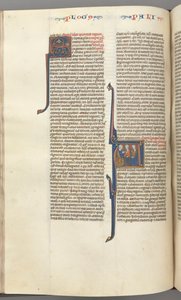 Fol. 148v, Chronicles I, historisk initial A, tre efterkommere af Adam, ca. 1275-1300. af Unbekannt