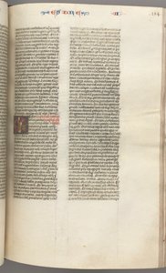 Fol. 184r, Ezra II, historisk initial E, en præst, der censurerer et alter, ca. 1275-1300. af Unbekannt
