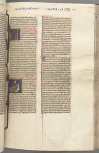 Fol. 194r, Judith, historisk initial A, Judith halshugger Holofernes, ca. 1275-1300. af Unbekannt