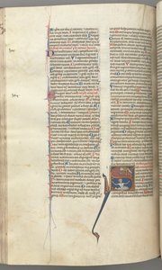 Fol. 224v, Salme 68, historisk initial S, David i vandet appellerer til Gud ovenover, ca. 1275-1300. af Unbekannt