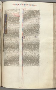 Fol. 365r, Zachariah, historisk initial I, Zachariah stående med en rulle, ca. 1275-1300. af Unbekannt