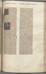 Fol. 370r, Maccabees I, historisk initial E, Mathathias dræber den afgudsdyrkende jøde, ca. 1275-1300. af Unbekannt