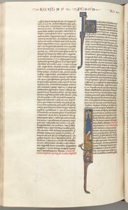 Fol. 425v, John, historisk initial I, John siddende skrift, ca. 1275-1300. af Unbekannt