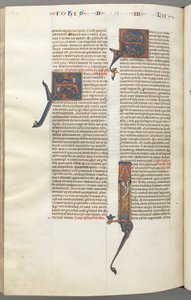 Fol. 481v, Jude, historisk initial I, Jude stående med en rulle, ca. 1275-1300. af Unbekannt
