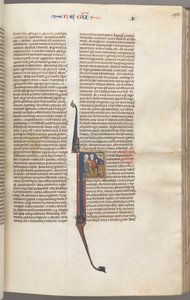 Fol. 98r, Kings I, historisk initial F, Elkanah og Hannah knælende foran et alter..., ca. 1275-13 af Unbekannt