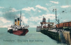Folkestone Boulogne båd sejler, c1905 af Unbekannt