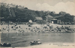 Folkesten. Stranden og elevatorerne, slutningen af det 19.-begyndelsen af det 20. århundrede af Unbekannt