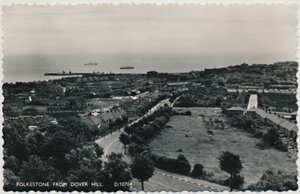 Folkestone fra Dover Hill, slutningen af det 19.-begyndelsen af det 20. århundrede af Unbekannt