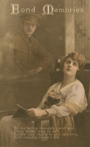 Fond Memories, romantisk postkort sendt fra en soldat til hans kæreste af Unbekannt