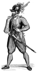 Fodsoldat med en harquebus, 1590 af Unbekannt